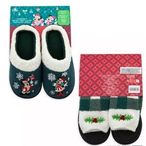 Mickey and Minnie Mouse Holiday Family Matching Slippers and Socks Set for Kids